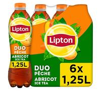 Lipton Ice Tea Duo Pêche Abricot 6 x 1,25L Pack