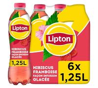 Lipton Ice Tea Infusion Glacée Hibiscus Framboise 6 x 1,25L Pack