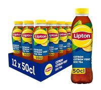 LIPTON Ice Tea Thé Glacé Saveur Citron et Citron Vert - Lot de 12x50cl