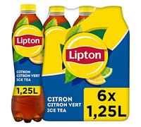 LIPTON Ice Tea Thé Glacé Saveur Citron et Citron Vert - Lot de 6x1,25L