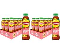 LIPTON Ice Tea Thé Glacé Saveur Pastèque et Menthe - Lot de 24x50cl