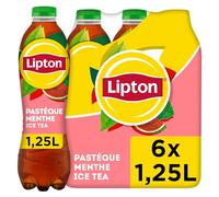 LIPTON Ice Tea Thé Glacé Saveur Pastèque et Menthe - Lot de 6x1,25L