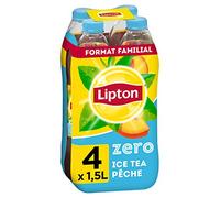 Lipton Ice Tea Thé Glacé Saveur Pêche Zéro Sucres 4 x 1,5 L