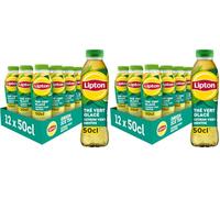 LIPTON Ice Tea Thé Vert Glacé Saveur Citron Vert et Menthe - Lot de 24x50cl