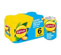 Lipton Ice Tea Zéro Pêche Canette 6 x 33 cl