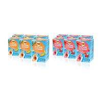 Lipton Infuse à Froid Grenade Hibiscus, Eau froide infusée, Boisson d'été rafraichissante(Lot de 6x 15 Sachets) & Infuse à Froid Mangue Rooibos, Eau froide infusée (Lot de 6x 15 Sachets)