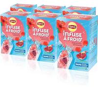 Lipton, Infuse à Froid, Infusion à Froid, Goût Grenade et Hibiscus, Idéale pour le Thé Glacé, Ingrédients d'Origine 100% Naturelle, 6x15 Sachets Pyramid