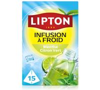 Lipton Infuse à Froid – Citron & Menthe – 15 sachets pyramid