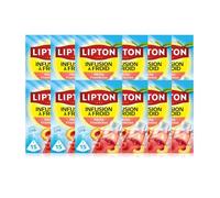 Lipton, Infuse à Froid, Infusion à Froid, Goût Pêche Framboise, Idéale pour le Thé Glacé, Ingrédients d'Origine 100% Naturelle, 15x12 Sachets Pyramid, 180 Sachets