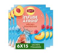 Lipton - Infuse à Froid - PÊCHE & FRAMBOISE - 90 teabags - 6x15
