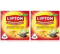 Lipton Infusion Escapade en Afrique du Sud, Rooibos vanille et caramel, Ingrédients d'Origine 100% Naturelle, 20 Sachets (Lot de 2)