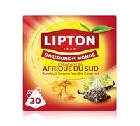 Lipton Infusion Escapade en Afrique du Sud, Rooibos vanille et caramel, Ingrédients d'Origine 100% Naturelle, 20 Sachets