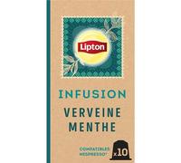 Lipton, Infusion Goût Verveine Menthe, Fraîcheur,Capsules Compatibles Nespresso, Ingrédients d'Origine 100% Naturelle, 10 Capsules