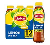 Lipton Lot de 12 boissons gazeuses au thé glacé au citron 500 ml