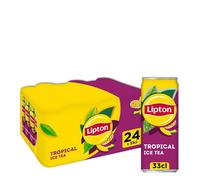 LIPTON Lot de 24 canettes de thé glacé saveur tropical - 24 x 33 cl