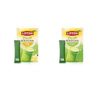Lipton Matcha Latte Sticks | Lot 2 Saveurs Original & Vanille | 10 sticks x2 prêts à l’emploi | Boisson à l’avoine | Chaud ou froid | Sans sucres ajoutés*