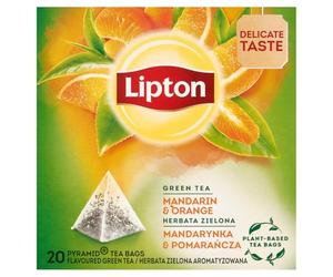 Lipton Pyramids Green Tea Mandarin & Orange, 20 Tea bags - 1 unit
