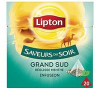 Lipton - Saveurs Du Soir Infusion Grand Sud Réglisse Menthe 20 Sachets Pyramide - Lot De 3 - Prix Du Lot - Livraison En France Métropolitaine