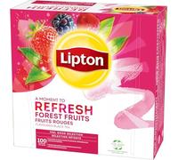 Lipton, Séléction Détente, Coffret Thé Noir, Goût Fruits Rouges, Thé Noir Aromatisé, Certifié Rainforest Alliance, 100 Sachets d'Origine Végétale