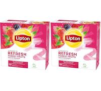 Lipton, Séléction Détente, Coffret Thé Noir, Goût Fruits Rouges, Thé Noir Aromatisé, Certifié Rainforest Alliance, 100 Sachets d'Origine Végétale (Lot de 2)