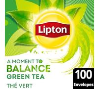Lipton Séléction Détente – Thé vert infusion à froid ou chaud – 100 sachets d'origine végétale