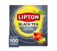 Lipton Sélection Détente Thé Noir Earl Grey Bergamote, 100 Sachets | Arôme bergamote, sachets biodégradables, certifié Rainforest Alliance, thé grand format, usage quotidien