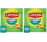 Lipton, Sélection Détente, Thé Vert, Infusion à Froid ou Chaud, Goût Menthe, Fraîcheur, Ingrédients d'Origine 100% Naturelle, 100 Sachets (Lot de 2)