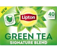 Lipton Signature Blend Sachets de thé vert non sucrés pour thé chaud ou thé glacé avec caféine et flavonoïdes, total de 40 sachets de thé