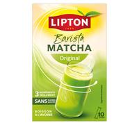 Lipton Barista Matcha Original, Boisson à l'avoine, Format sticks prêts à l'emploi (10 sticks) pour une expérience coffee shop à la maison, version chaude ou froide, Sans sucres ajoutés*