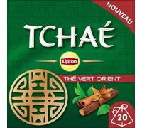 Lipton, Thé Vert Tchaé, Infusion à Froid ou Chaud, Goût Anis, Cannelle et Réglisse, Ingrédients d'Origine 100% Naturelle, 20 Sachets Pyramid