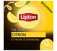 Lipton Thé Noir Citron, au citron d'Espagne 20 Sachets Pyramid®