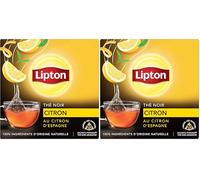 Lipton Thé Noir Citron, au citron d'Espagne 20 Sachets Pyramid® (Lot de 2)