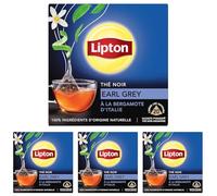 Lipton Thé Noir Earl Grey, à la bergamote d'Italie 20 Sachets Pyramid® (Lot de 4)