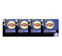 Lipton Thé Noir Earl Grey, Goût Bergamote d'Italie, Label Rainforest Alliance, Lot de 4x20 sachets, 80 Sachets Pyramid
