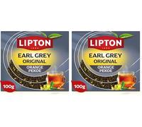 Lipton thé noir Earl Grey Orange en vrac 100 grammes (Lot de 2)