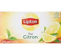 Lipton, Thé Noir, Goût Citron, Bien Etre, Certifié Rainforest Alliance, 25 Sachets