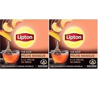 Lipton Thé Noir Pêche de Grèce et mangue 20 Sachets Pyramid® (Lot de 2)