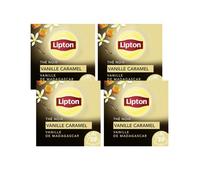 Lipton, Thé noir Vanille Caramel, Goût Frais et Equilibré, Thé Noir 100% d'Origine Naturelle, Vitalité, 4x20 sachets, 80 Sachets pyramid