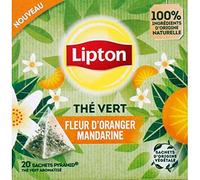 Lipton The vert fleur d oranger & mandarine - La boîte de 20 sachets