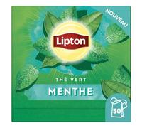 LIPTON - Thé Vert Fraîcheur Menthe Intensément Rafraîchissant, Boîte de 50 Sachets - Lot de 3 - vendu par Lot