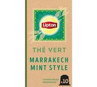 Lipton Thé Vert Marrakech Mint, 10 Capsules Compatibles Nespresso, Antioxydant et Parfumé, Menthe Fraîche et Délicate, Label Rainforest Alliance, x10 Capsules