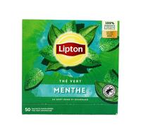 Lipton, Thé Vert, Thé Vert Origine Asie, Infusion à Froid ou Chaud, Goût Menthe, Fraîcheur, Ingrédients d'Origine 100% Naturelle, 50 Sachets