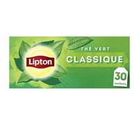 Lipton, Thé Vert, Thé Vert Origine Asie, Infusion à Froid ou Chaud, Goût Classique, Relaxation, Ingrédients d'Origine 100% Naturelle, 30 sachets