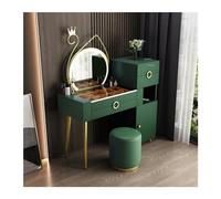 LiQENT-149 Coiffeuse Grand Bureau avec tiroirs, miroirs et tabourets, Ensemble de Maquillage Moderne avec Armoire de Rangement, Coiffeuse de Maquillage for Chambre à Coucher Marchand de vanité(Green)