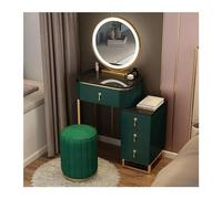 LiQENT-149 Coiffeuse Petit Ensemble de Bureau avec Miroir et Chaise, Coiffeuse de Maquillage for Petit Espace, Coiffeuse for Chambre à Coucher Marchand de vanité(Green)
