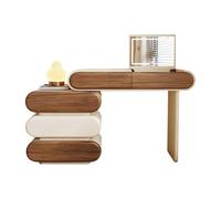 LiQENT-149 Coiffeuse Vanité crème Vintage for Petit Espace avec Armoire de Rangement Rabattable Haut de Gamme Moderne Minimaliste Marchand de vanité