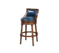 LiQENT-149 Tabourets de Bar Tabouret de Bar Vintage Tabouret Haut Dossier européen Chaise de Bar pivotante Chaise de Bar de Luxe légère en Bois Chaise de Bar(Blue)