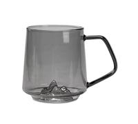 LiQENT-149 Verre à gobelet 15.2oz Smoky Gray Glass Coffee Mugs with Handle, Borosilicate Cups for Latte Cappuccino and Tea