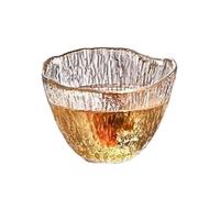 LiQENT-149 Verre à gobelet Petites tasses à thé en verre transparent sans anse, de dégustation épaisses texture glaciaire, 3 tailles(Moyen)