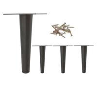 LIQNGWNG Lot de 4 pieds de support de meubles, pieds de table en métal, pieds d'armoire, pieds de table résistants à l'usure, pieds de rechange, noirs, pieds de table basse, simples, délicats/noirs